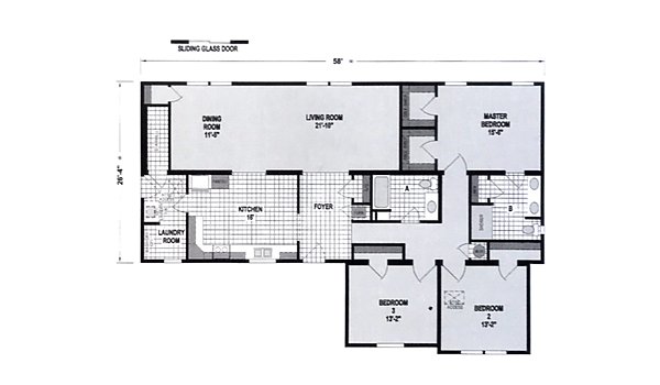 Hillcrest Double Wides / 7753M Layout 26994