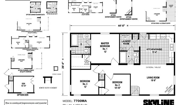 Hillcrest Double Wides / 7700MA Layout 3698