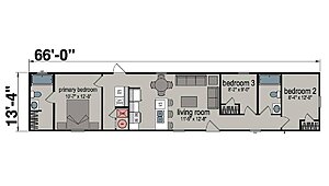 Lake Manor / Wallenpaupack Three Bed 880 1466H32P01 Layout 133193