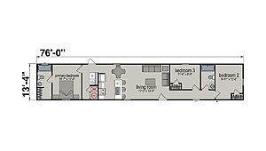 Lake Manor / Otis Three Bed 1013 1476H32P01 Layout 133236