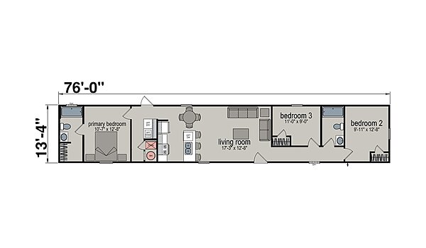 Lake Manor / Otis Three Bed 1013 1476H32P01 Layout 133236
