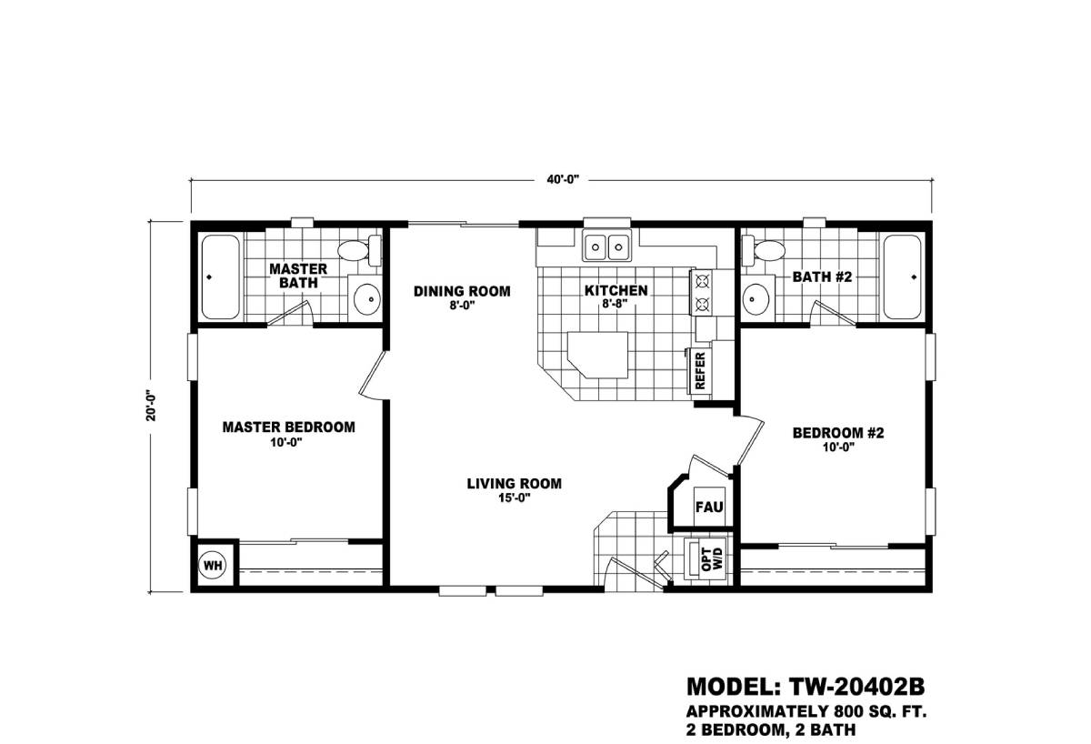 20 Wide Homes TW 20402B By ManufacturedHomes