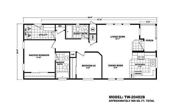 20' Wide Homes / TW-20482B Layout 60277