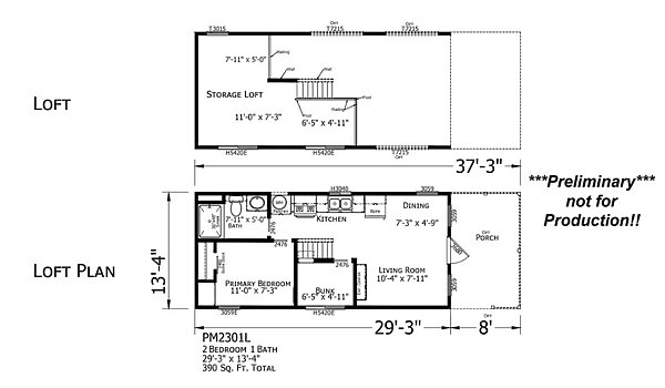 Champion Park Models / PM2301 Loft Layout 104099