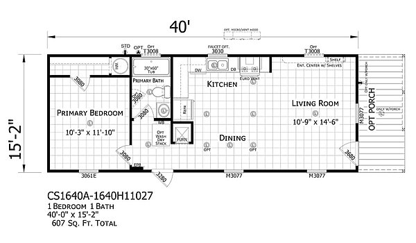 Champion Select Singlewides / CS1640A-1640H11027 Layout 63234