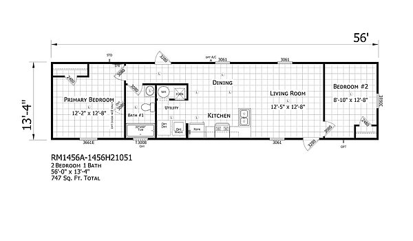 Redman Doublewides / RM1456A-1456H21051 Layout 76425