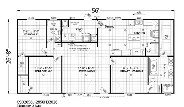 Champion Select Doublewides / CSD2856L-2856H32026 Layout 76431