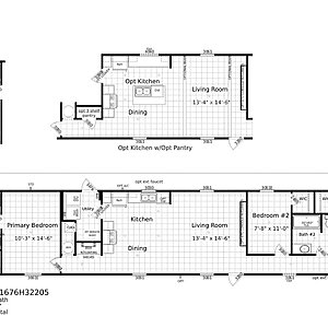 Redman Singlewides / RM1676C-1676H32205 Layout 105853
