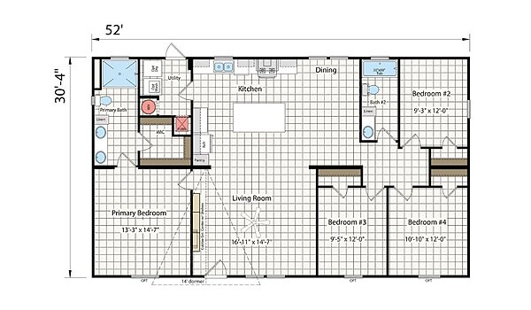 New Moon Doublewides / 3252H42A2E Layout 112954