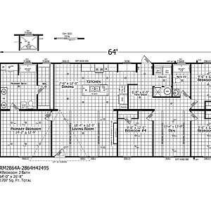 Redman Doublewides / RM2864A-2864H42495 Layout 126847