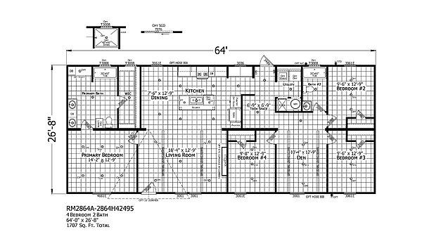 Redman Doublewides / RM2864A-2864H42495 Layout 126847