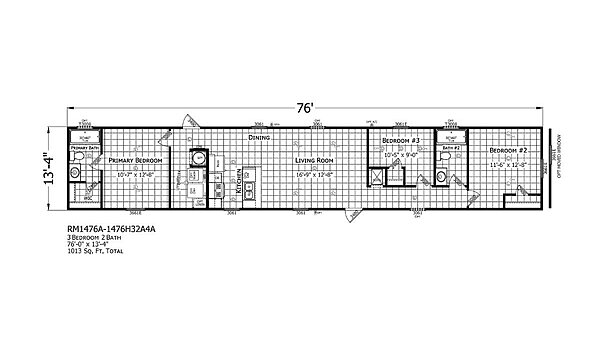 Redman Singlewides / RM1476A-1476H32A4A Layout 126904