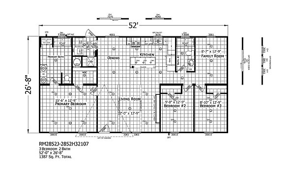 Redman Doublewides / RM2852J-2852H32107 Layout 126906