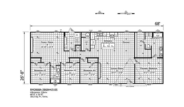 Redman Doublewides / RM2868A-2868H42105 Layout 126908