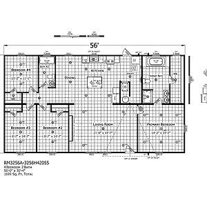 Redman Doublewides / RM3256A-3256H42055 Layout 126909