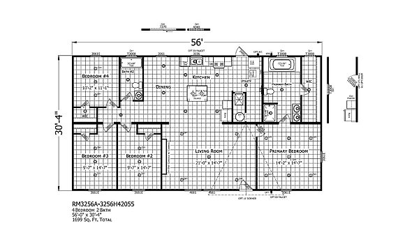 Redman Doublewides / RM3256A-3256H42055 Layout 126909