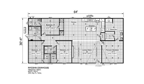 Redman Doublewides / RM3264A-3264H43106 Layout 126910