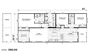 SOLD / Advantage Sectional The Key West Double Porch 2868-245 Layout 42124