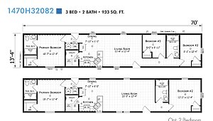 Paramount Singlewide / 1470H32082 Layout 94306