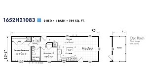 Paramount Singlewide / 1652H21083 Layout 94308