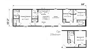 Paramount Singlewide / 1664H32212 Layout 94313