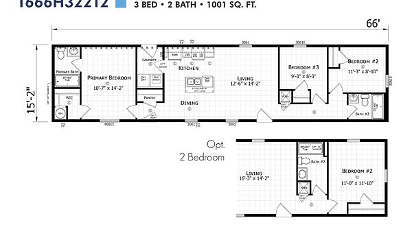 Paramount Singlewide / 1666H32212 Layout 94316