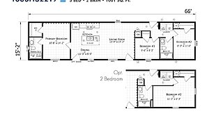 Paramount Singlewide / 1666H32219 Layout 94318