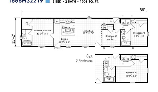 Paramount Singlewide / 1666H32219 Layout 94318