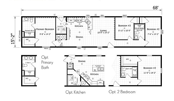 Paramount Singlewide / 1668H32087 Layout 94320