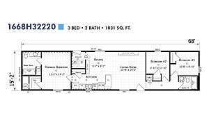 Paramount Singlewide / 1668H32220 Layout 94321