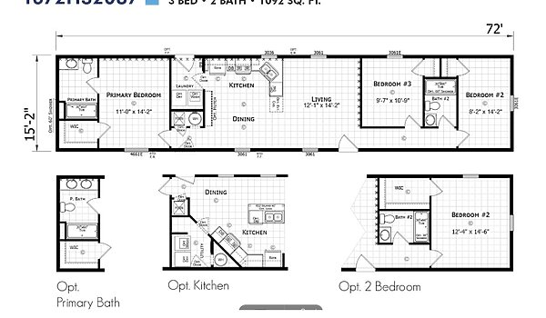 Paramount Singlewide / 1672H32087 Layout 94322