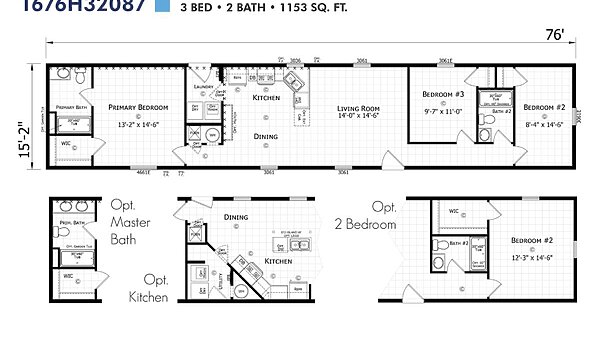 Paramount Singlewide / 1676H32087 Layout 94325