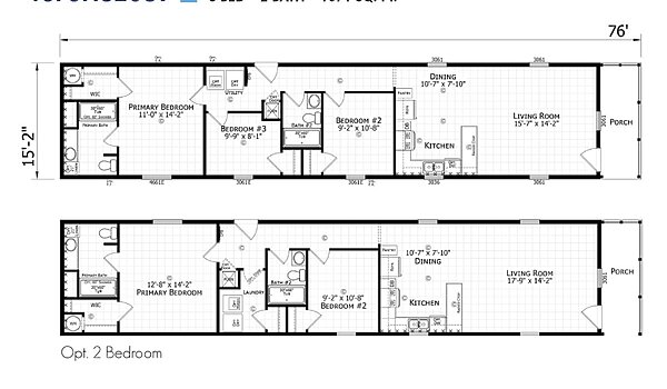 Paramount Singlewide / 1676H32089 Layout 94326