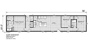 Paramount Singlewide / Westbrook 1676H32107 Layout 122040