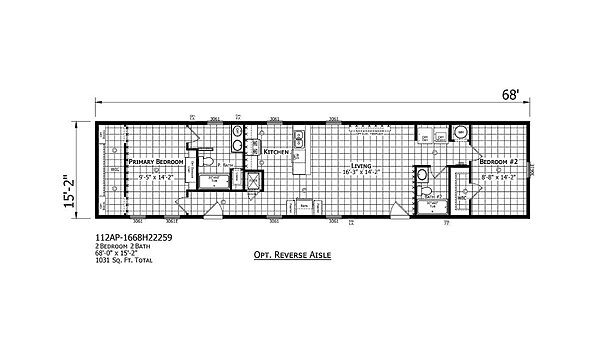 Paramount Singlewide / 1668H22259 Layout 127739