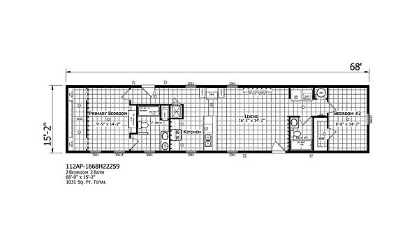Paramount Singlewide / 1668H22259 Layout 127738