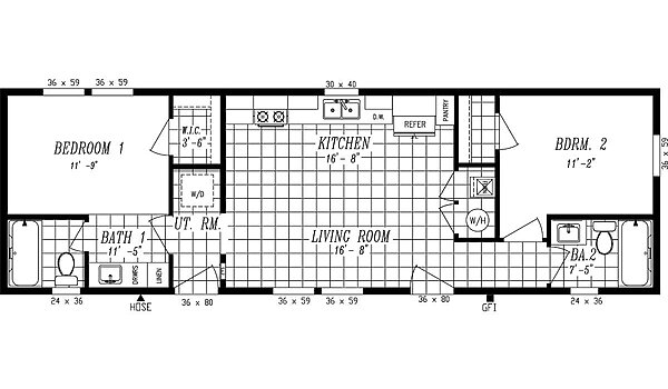 Columbia River Collection Single-Wide / 1006 Layout 103091