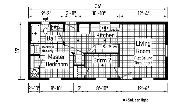 Astro Creations Singlewide / Bungalow 2 16362A Layout 147851