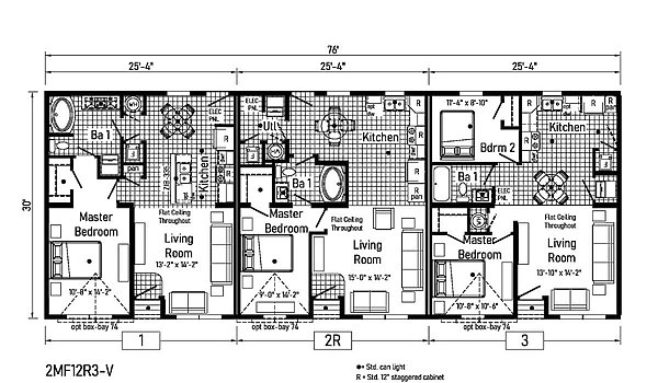 Landmark Multi-Family / 2MF12R3-V Layout 83808