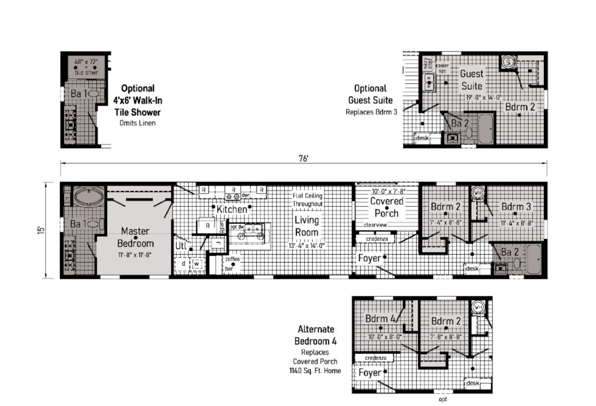 Landmark Singlewide LM16763F (1L1035-V) by Cavco Goshen - Cavco Home ...