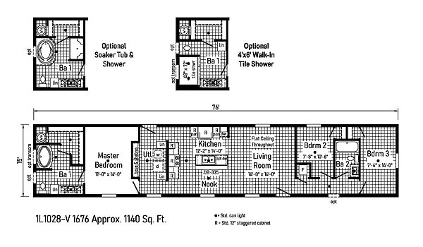 Landmark Singlewide / 1L1028-V Layout 98034