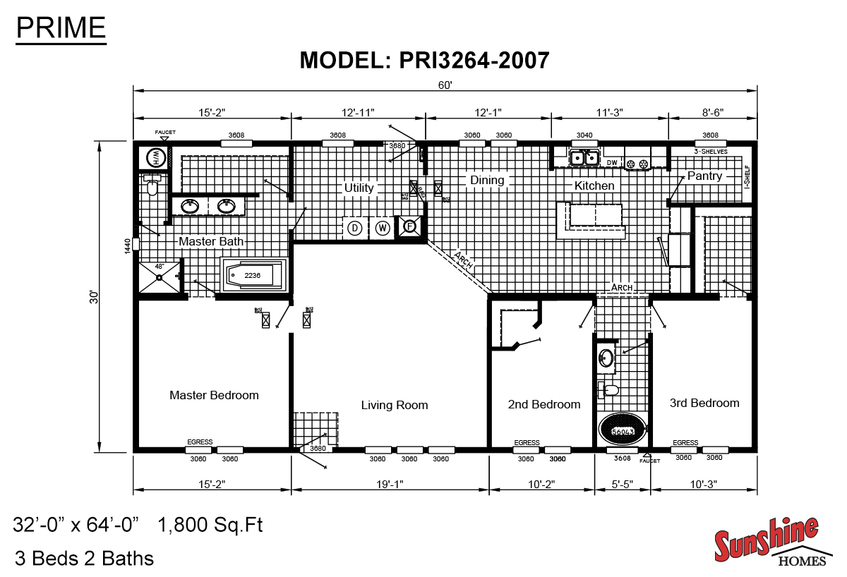 Prime Custom PRI3264-2007 by Sunshine Homes - Modular Homes of America