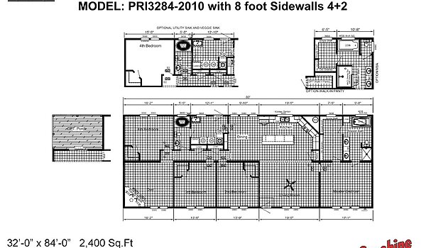 Prime / PRI3284-2010 with 8 foot Sidewalls 4+2 Layout 56525