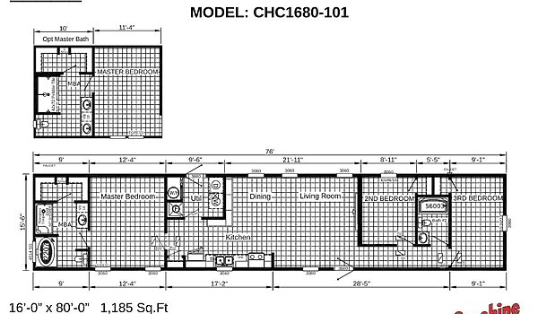 LTD1680-104 / Sunshine Limited Singlewide Layout 84935