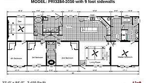 Prime / PRI3284-2010 with 9 foot sidewalls Layout 99232