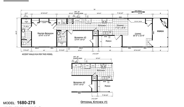 Diamond Singlewide / 1680-275 Layout 44103