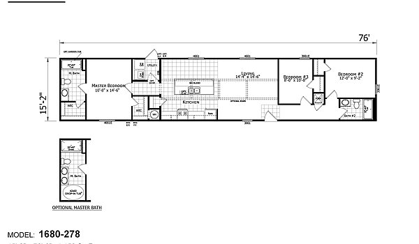 Diamond Singlewide / 1680-278 Layout 44106