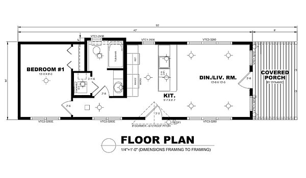 Cabins / The Wolfe 1RM1450 Layout 64101