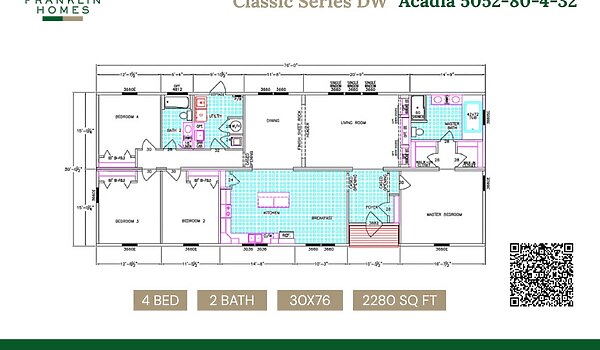 Classic Series DW / Acadia 5052-80-4-32 Layout 7837