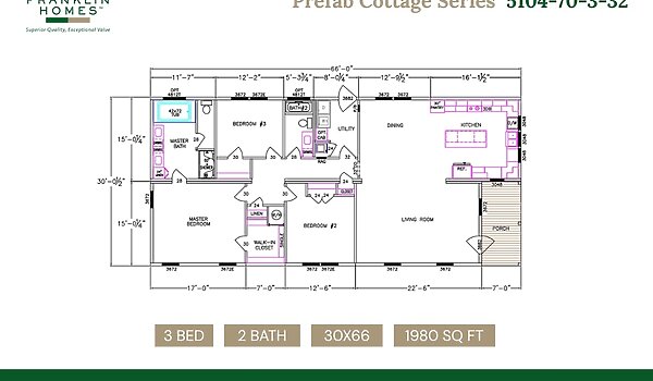 Prefab Cottage Series / 5104-70-3-32 Layout 14051